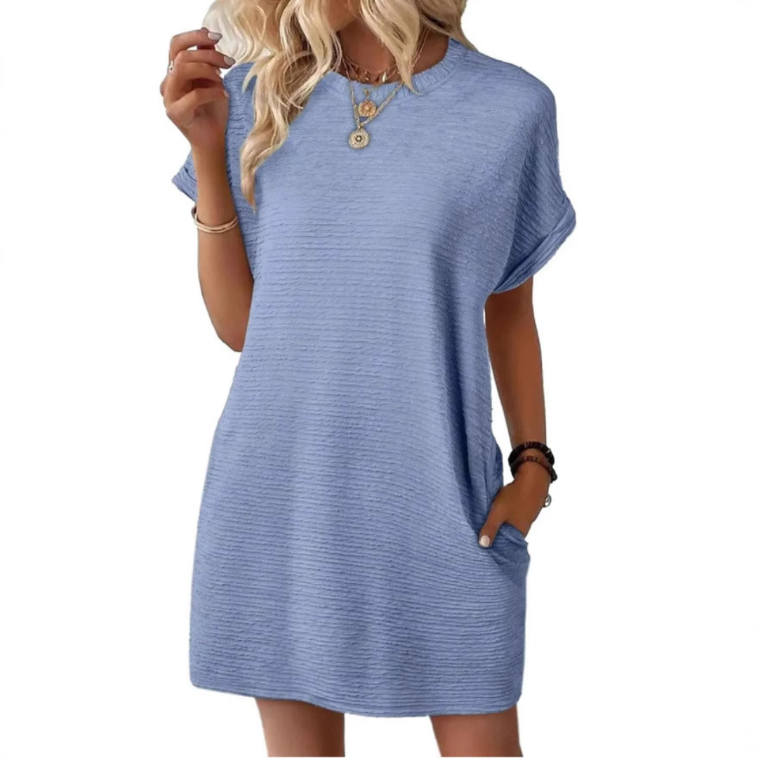 EVA | Casual Minimalist Round Neck Dress