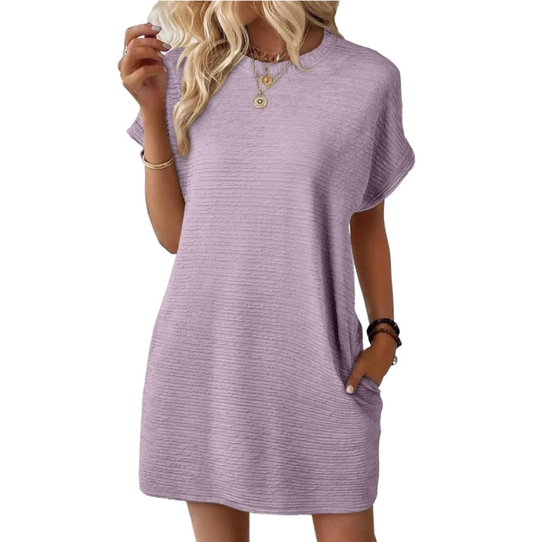 EVA | Casual Minimalist Round Neck Dress