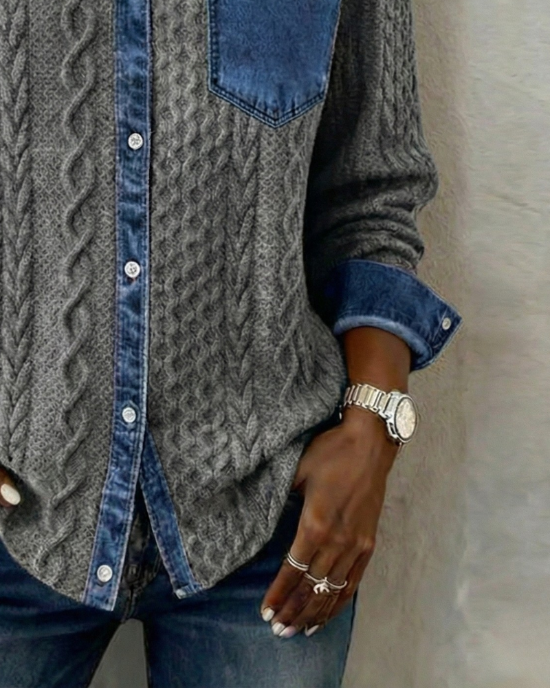 Mabel | Knitted Denim Sweater