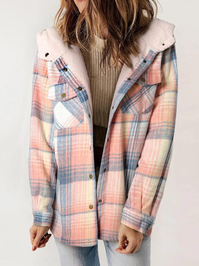 Caitlin | Women’s Plaid Hooded Flannel Jacket