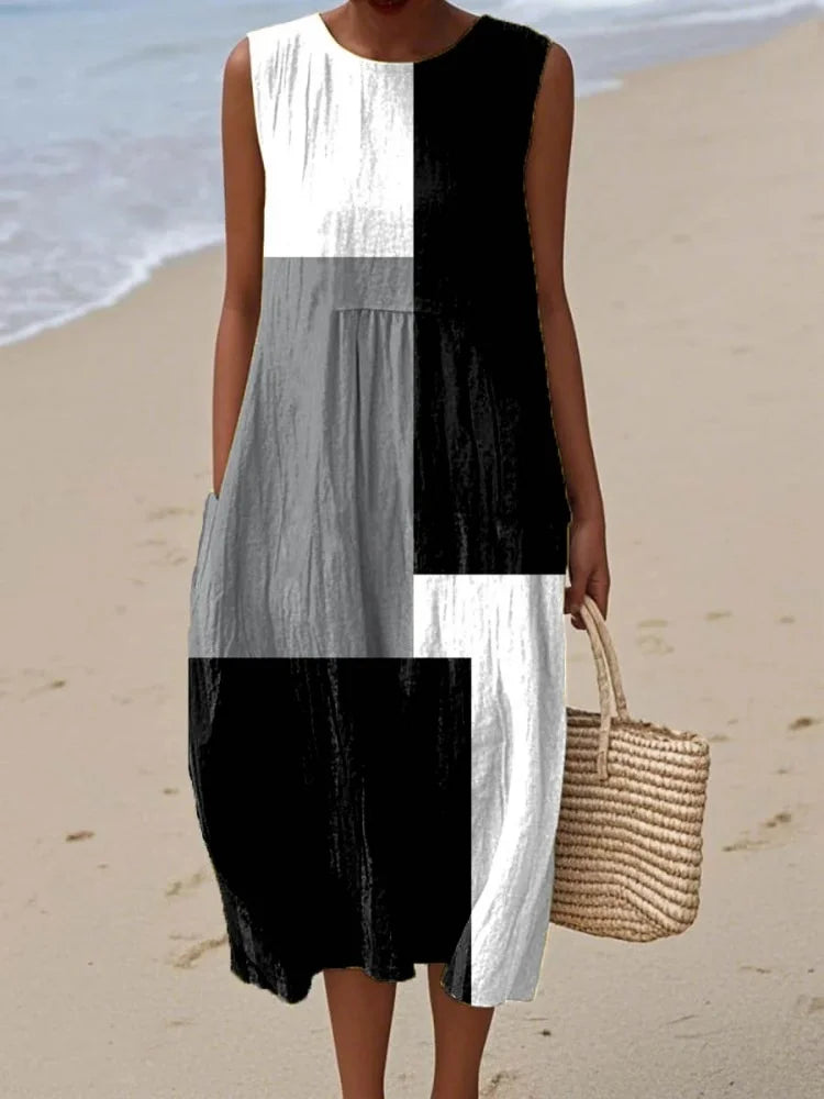 Elena | Elegant Art Midi Dress