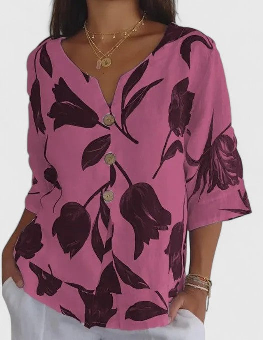 Annie | Elegant Floral Print Blouse