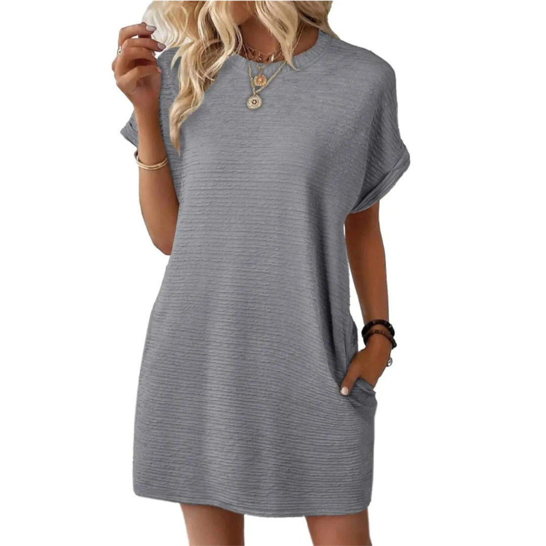 EVA | Casual Minimalist Round Neck Dress