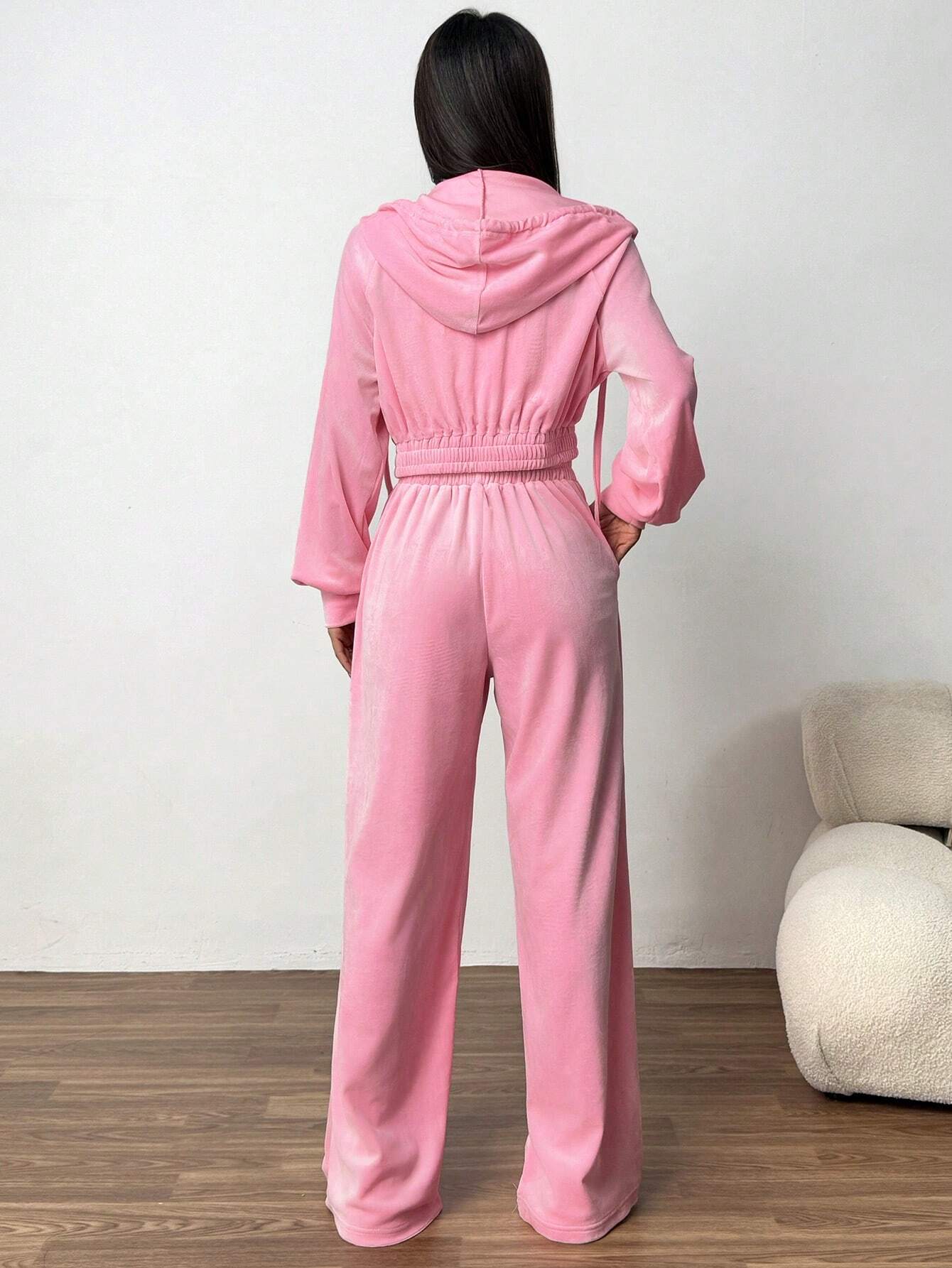 Elmont | Solid Colour Zip-Up Hoodie & Sweatpants Set