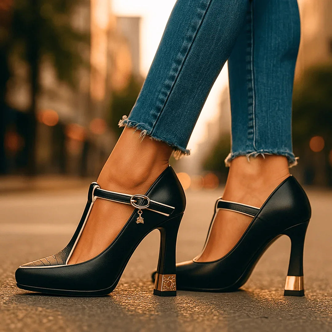 Isabella | Elegant T-Strap Heels