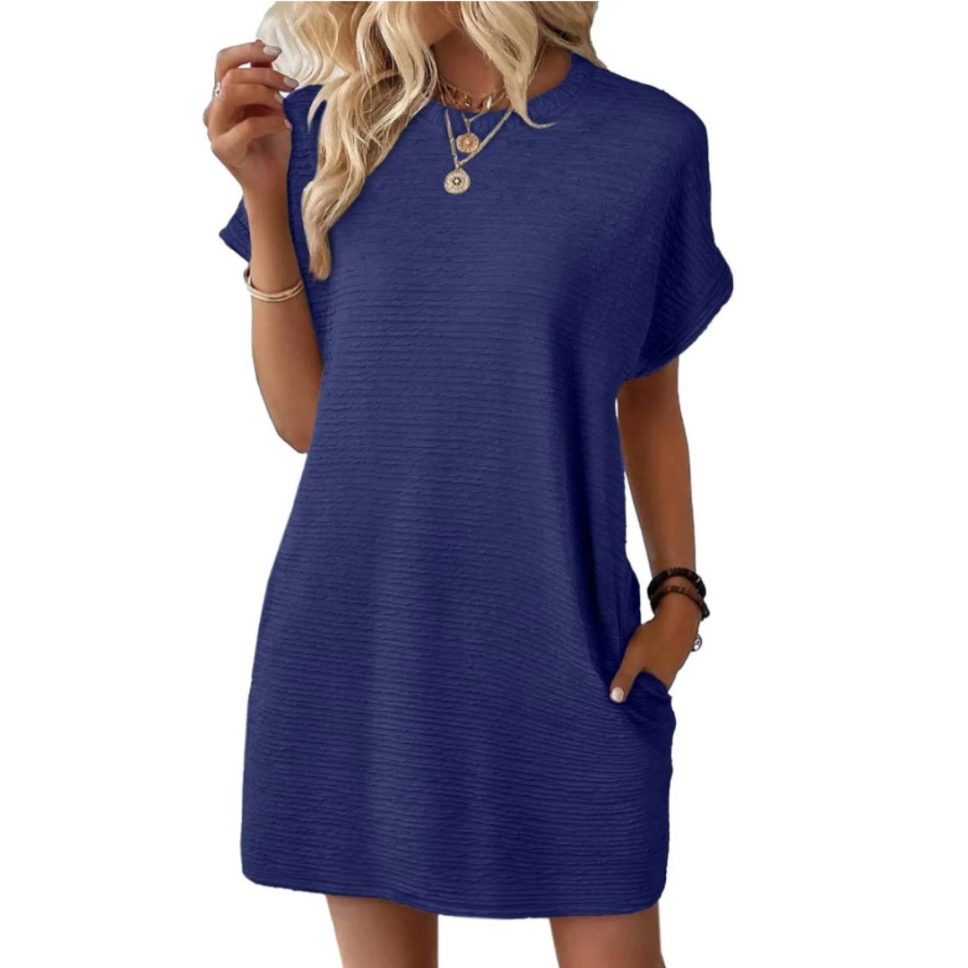 EVA | Casual Minimalist Round Neck Dress