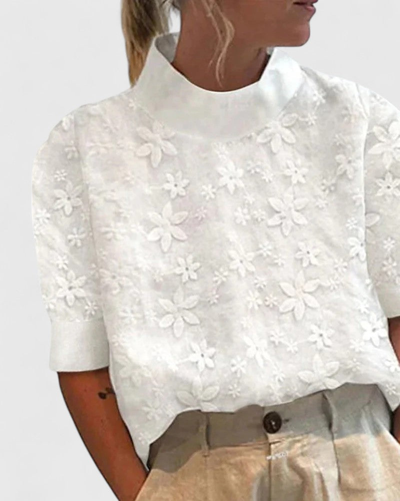 Annie | Elegant Blouse with Stand Collar