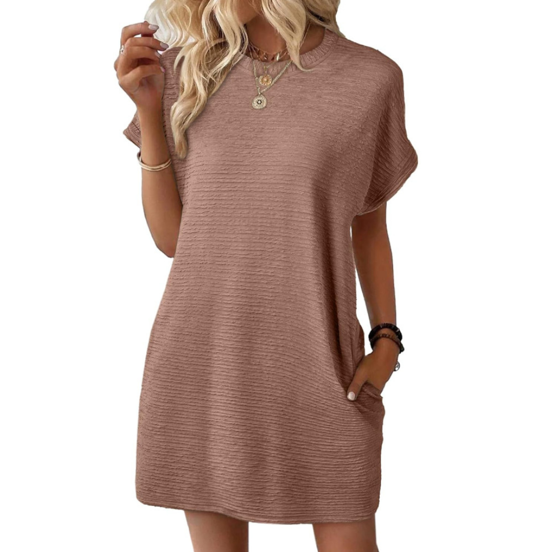 EVA | Casual Minimalist Round Neck Dress