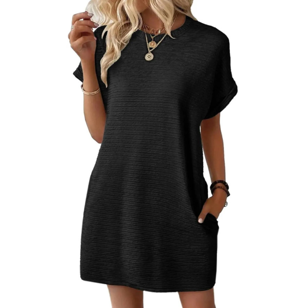 EVA | Casual Minimalist Round Neck Dress