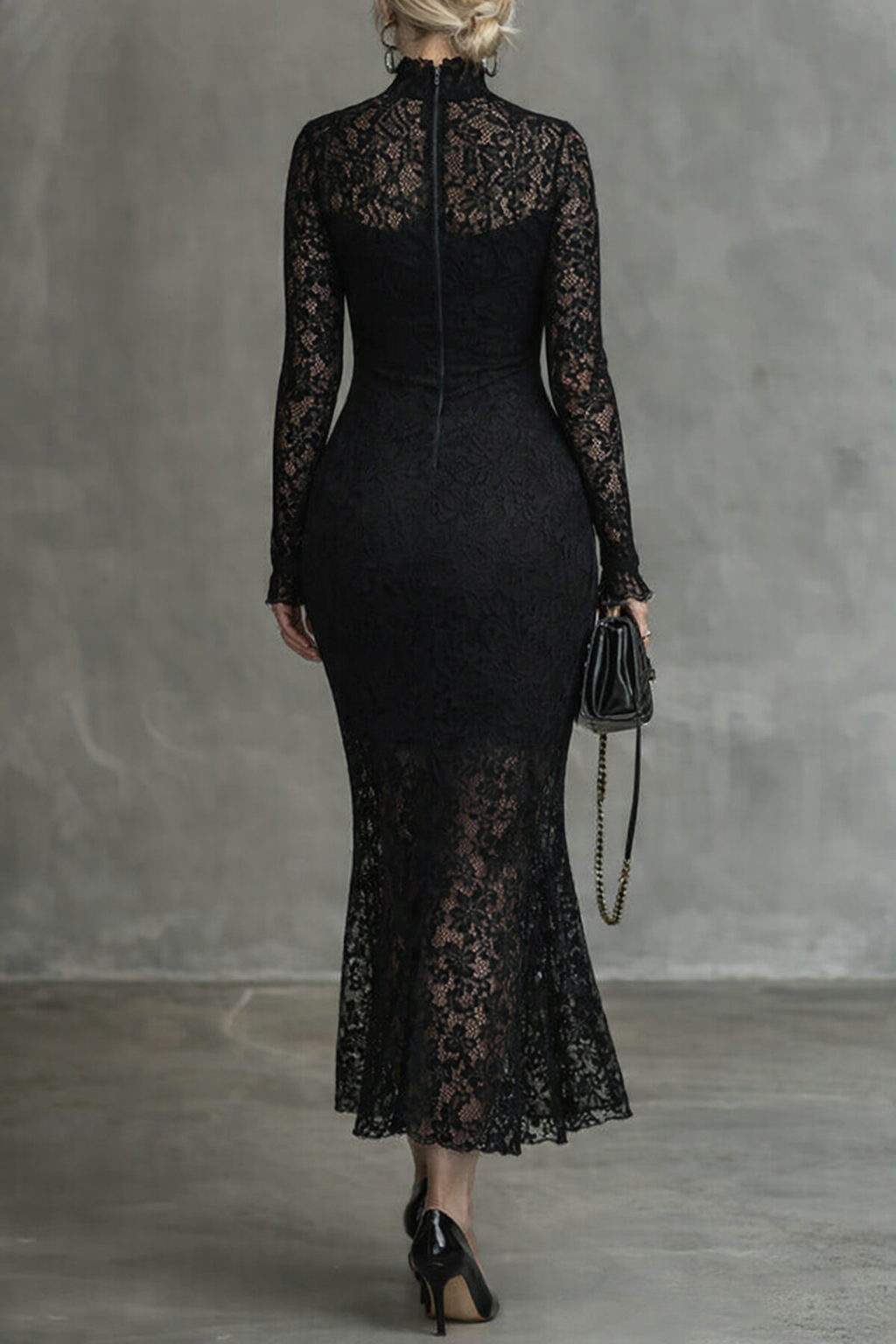 Teresa | High-Neck Lace Maxi Dress