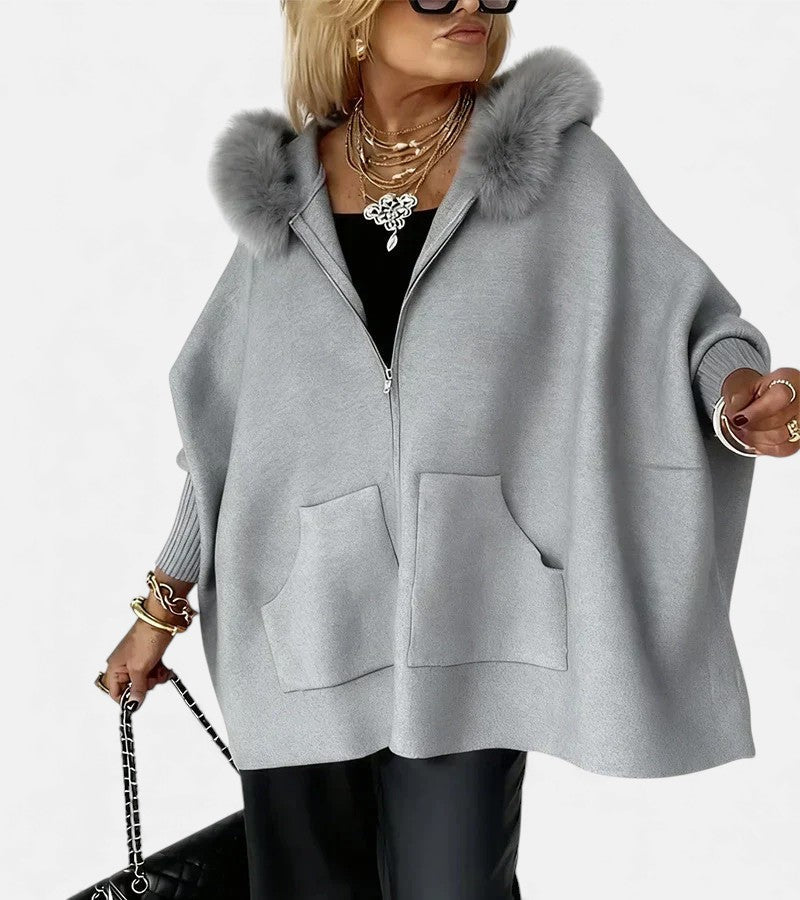 Evelyn | Casual Hooded Coat with Fur Collar