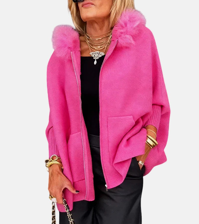 Evelyn | Casual Hooded Coat with Fur Collar
