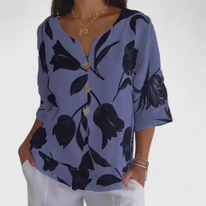 Annie | Elegant Floral Print Blouse
