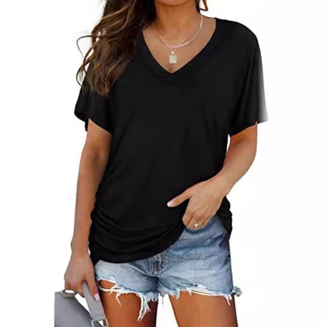 CLARA | Classic V-Neck Loose Fit Shirt