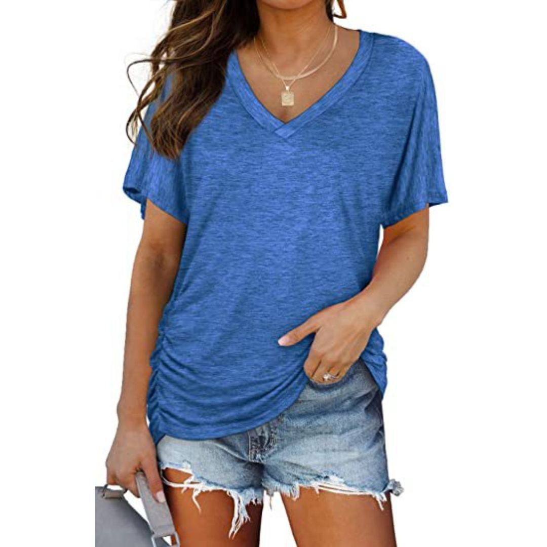 CLARA | Classic V-Neck Loose Fit Shirt