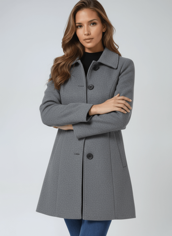 Sabina | Women's Buttoned A-Line Winter Coat