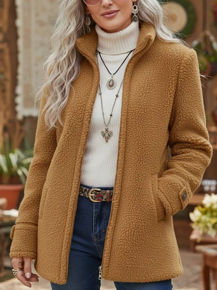 Karla | Full-Zip Lambswool-Feel Stand Collar Jacket