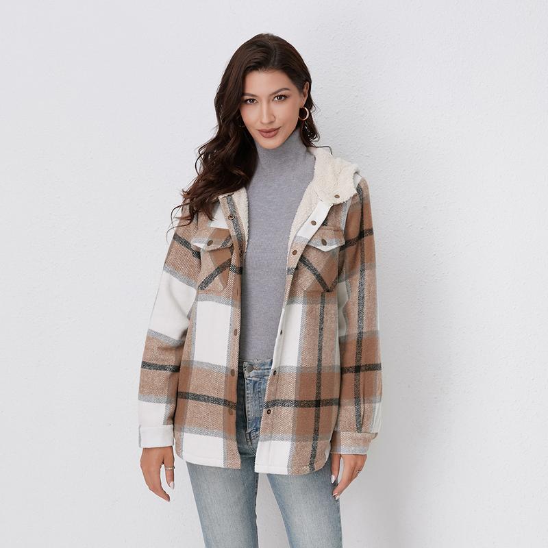 Caitlin | Women’s Plaid Hooded Flannel Jacket