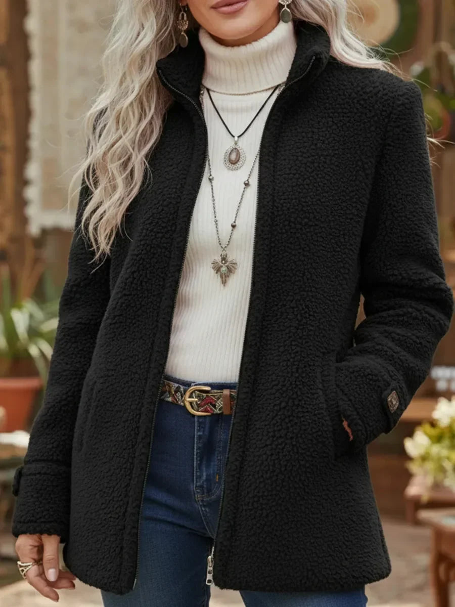 Karla | Full-Zip Lambswool-Feel Stand Collar Jacket