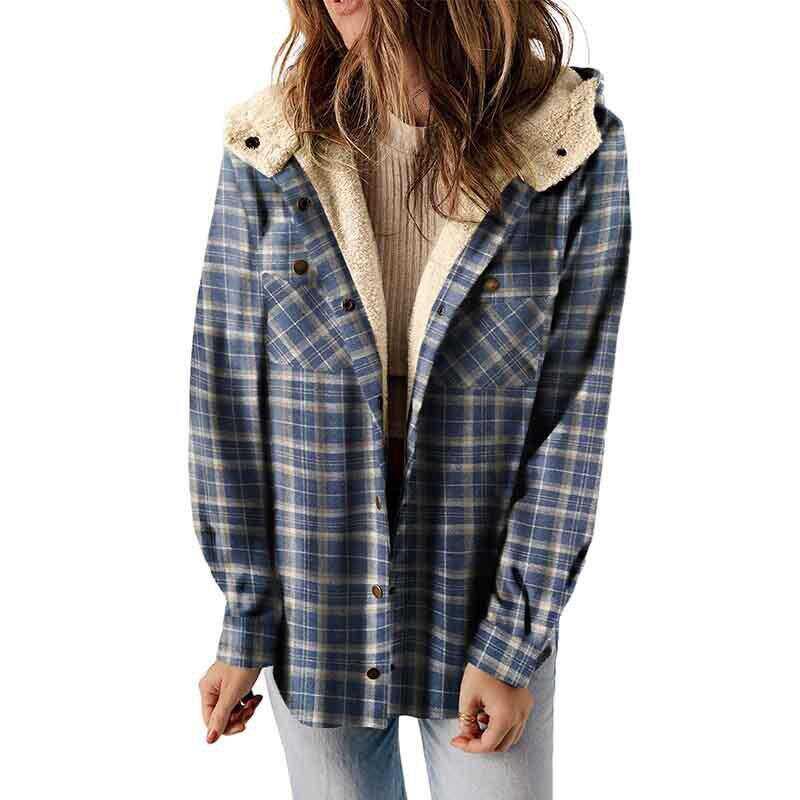 Caitlin | Women’s Plaid Hooded Flannel Jacket
